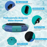 10 Feet Floating Water Trampoline - 330 lbs Capacity, Durable PVC/Oxford Cloth, with 500W Inflator & 93091200