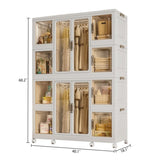 Portable Wardrobe Closet Storage Organizer for Clothes,Clothes Dresser,12 Magnetic Doors-12 Cubes & 69654260