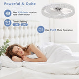 ZUN Modern Acrylic Ceiling Fan Light with Remote Control, Dimmable LED Chandelier, 6-Speed Adjustable, W1340P200008