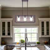 ZUN Contemporary Chandeliers Black 3 Light Modern Dining Room Lighting Fixtures Hanging, Kitchen Island 73120256