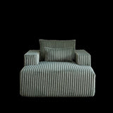 62.5-Inch Corduroy Sponge Sofa Lounge Chair,No Assembly Required,Fluffy Modern Sleeper Chair for W834P206044