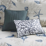 7 Piece Cotton Sateen Comforter Set Blue Queen B03597030