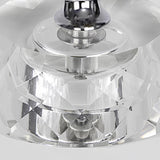 Diamond Torch 25.75" Crystal Contemporary Table Lamp in Clear K9 Crystal, Off-White Linen Shade with B202P224009