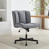 ZUN Armless Desk Chairs with Wheels Office Chair Vanity Chair with Technical Cloth Adjustable Swivel W2725P207702