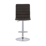 ZUN Waffle Black and Chrome Adjustable Bar Stool B062P153491