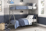Gray Metal Frame Twin/Twin Bunk Bed, Youth Bed, Youth Bedroom Furniture, Easy Assembly B011P248592