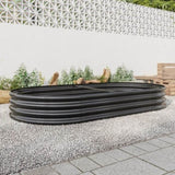 ZUN Raised Garden Bed Outdoor, Oval Large Metal Raised Planter Bed for for Plants, Vegetables, and 91327994