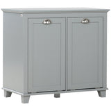Tilt-Out Laundry Sorter Cabinet, Bathroom Storage Organizer Grey-AS Prohibited by 18628659