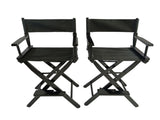 Casual Home Director's Chair, Black Frame/Black Canvas,Suitable for adults, foldable style, 2pcs/set W49532121