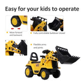 ZUN 3 in 1 Ride On Toy Bulldozer Digger Tractor Pulling Cart 07316988