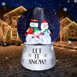 6 FT Lighted Christmas Inflatable Decoration, Large Inflatable Snow Globe with Snowman Family, Funny 68515218