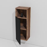 CC1014S110.309 Black & Walnut Bathroom Floating Side Cabinet, Wall-mounted Storage Cabinet for Small W1865P266256