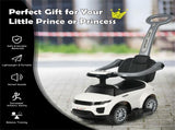 3-in-1 Kids Ride On Push Car for 12-36 Months Removable Handle Anti-Roll Board Horn Music White 25323980