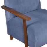 Modern Design 1pc Accent Chair Blue Corduroy Seat Cushions Solid Wood Living Room Furniture B011P283276