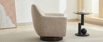 ZUN U-shaped Fully Assembled Swivel Chair Linen Accent Chair Armchair Round Barrel Chair for Living Room WF324396AAC