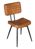 Camel and Black Tufted Side Chairs B062P145537