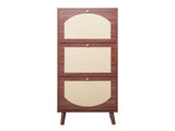 Rattan-covered 3-drawer shoe cabinet, particleboard, 54*24*135 cm, brown 32169845