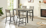 ZUN Dining Set for 5 Kitchen Table with 4 Upholstered Chairs, Grey, 47.2'' L x 27.6'' W x 29.7'' H. W1162107790