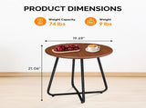 Outdoor Side Table with Imitation Wood Tabletop, Weather Resistant Patio Side Table, Round Outdoor 89796304