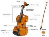 Full Size 4/4 Violin Set for Adults Beginners Students with Hard Case,Violin 08941007