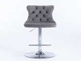 Furniture,Swivel Velvet Barstools Adjusatble Seat Height from 25-33 Inch, Modern Upholstered Chrome 49197082