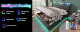 King size Upholstered, 360 surround LED function, Buttons/Apps/Remote Control, hydraulic storage N736P188808B