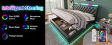 Full size Upholstered, 360 surround LED function, Buttons/Apps/Remote Control, hydraulic storage N736P188806B