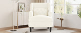 Upholstered Accent Chair Tufted Armchair for Living Room and Bedroom, Beige N763P193158A