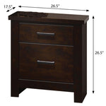 ZUN Mahogany 2-Drawer Nightstand B062P189069