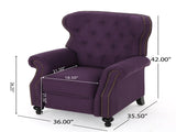 Accented Push Back Recliner Chair with Rolled Arms in Plum, Enjoy Cocooning Comfort 57337.00FPLU