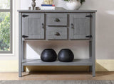 48'' Solid Wood Sideboard Console Table with 2 Drawers and Cabinets and Bottom Shelf, Retro Style 19534199