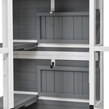 TOPMAX 63'' Height Garden Wood Storage Cabinet Outdoor Tool Storage Shed, N717P233276E