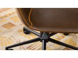 Faux Leather Swivel Office Chair in Antique Brown 54642239