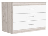 Dresser 29"H, Three Drawers, Metal Hardware, Superior Top, Light Gray / White B097133222