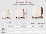Luggage Sets 4 Piece, ABS Durable Suitcase with Travel Bag, Carry On Luggage Suitcase Set with 360&deg N726P281412O