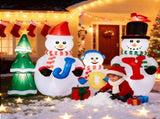8FT Lighted Christmas Inflatable Decoration, Inflatable Snowman Family with JOY and Xmas Tree, Funny 17651821