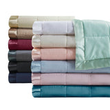 Lightweight Down Alternative Blanket with Satin Trim Black King B035P266699