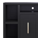 67 inch TV Stand Console for TVs up to 80 inches, No Assembly Required, Black Finish GL-B108P160200