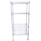 ZUN XM-207S Rectangle Carbon Steel Metal Assembly 4-Shelf Storage Rack Silver Gray 93246884