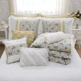 9 Piece Cotton Percale Comforter Set Yellow Queen B03597196