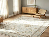 Blue 8x10 Indoor Machine Washable Area Rug Bohemian Design Carpet, Easy Clean for Living Room, 27398976