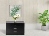 Modern Simple 3-Drawer Table Nightstand Dresser Black 39538677