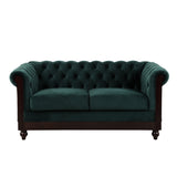 VIVALUX 59.44" Chesterfield Velvet Loveseat Sofa,2-Person Rolled Arm Dutch Plush Upholstered Sofa N762P178705F