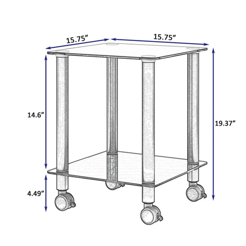 ZUN 2-Piece Black Side Table , 2-Tier Space End Table ,Modern Night Stand, Sofa table, Side Table with 27621184