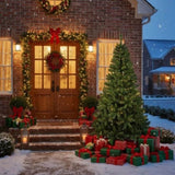 6FT Christmas Tree with 500 PVC Tips Green Artificial Plant Hinged Structure Metal Stand Holiday 41212508