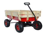 outdoor sport wagon tools cart wooden side panels air tires Wagon W22702956