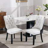 ZUN Furniture,Modern, High-end Tufted Solid Wood Contemporary PU and Velvet Upholstered Dining Chair 42293880