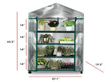 4 Tier Mini Greenhouse with Locking Wheels and PVC Cover 33389802