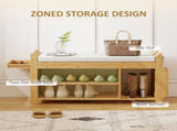 Shoe Bench with Cushioned Seat Shoe Storage Bench with Side Umbrella Holder for Entryway 02209221