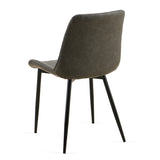 Dark Grey Set of 4 Leathaire Dining Chairs ,Mid-Century Modern Leathaire Chairs Kitchen Living Room W1164P225818